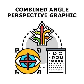 Vision perception testing combined with multiple perspectives graphic Stock Illustration