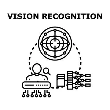 Vision recognition system processing intelligent data technology Stockillustratie