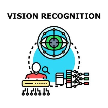 Vision recognition system processing intelligent data technology Stock Illustration