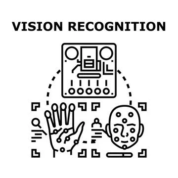 Vision recognition technology detecting biometric data for security Stock Illustration
