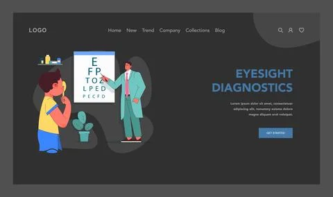 Vision screening in action. Vector illustration 库存插图