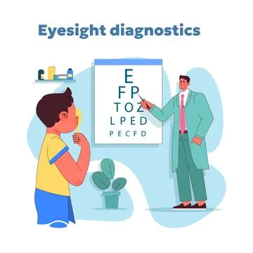 Vision screening in action. Vector illustration 库存插图