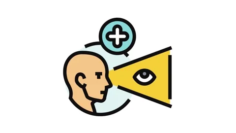Vision screening optometry eye color icon animation Stock Footage 326116446