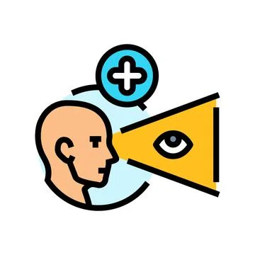 Vision screening optometry eye color icon vector illustration Stock Illustration