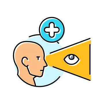 Vision screening optometry eye color icon vector illustration Stock Illustration