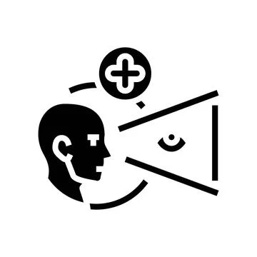 Vision screening optometry eye glyph icon vector illustration Illustrazione stock