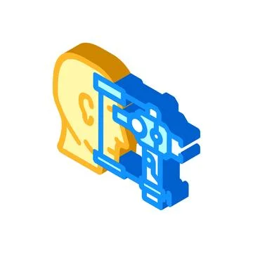 Vision screening optometry eye isometric icon vector illustration Illustrazione stock