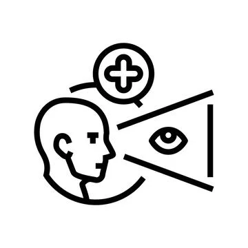 Vision screening optometry eye line icon vector illustration Stock Illustration