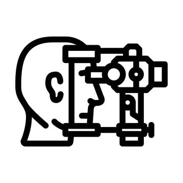 Vision screening optometry eye line icon vector illustration Stock Illustration