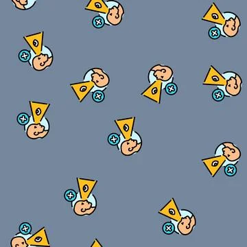 Vision screening optometry eye vector seamless pattern イラスト素材