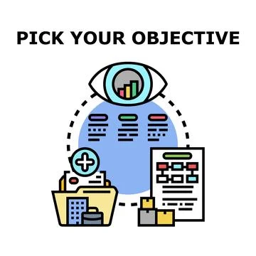 Vision selecting strategic objective and business plan Stock Illustration