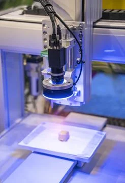 Vision sensor measuring instrument inspecting Stock Photos
