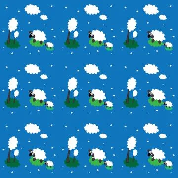 The vision of the sheep about  the world Illustrazione stock
