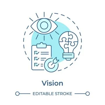 Vision soft blue concept icon Stock Illustration