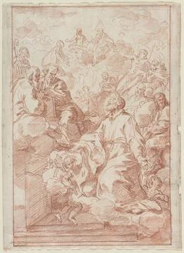 Vision of St. Philip Neri, c. 1673-75. Carlo Maratti (Italian, 1625-1713). .. Stock Illustration