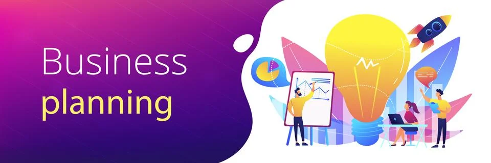 Vision statement concept banner header. Illustrazione stock