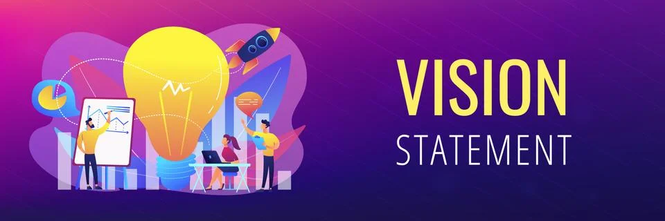 Vision statement concept banner header. Illustrazione stock