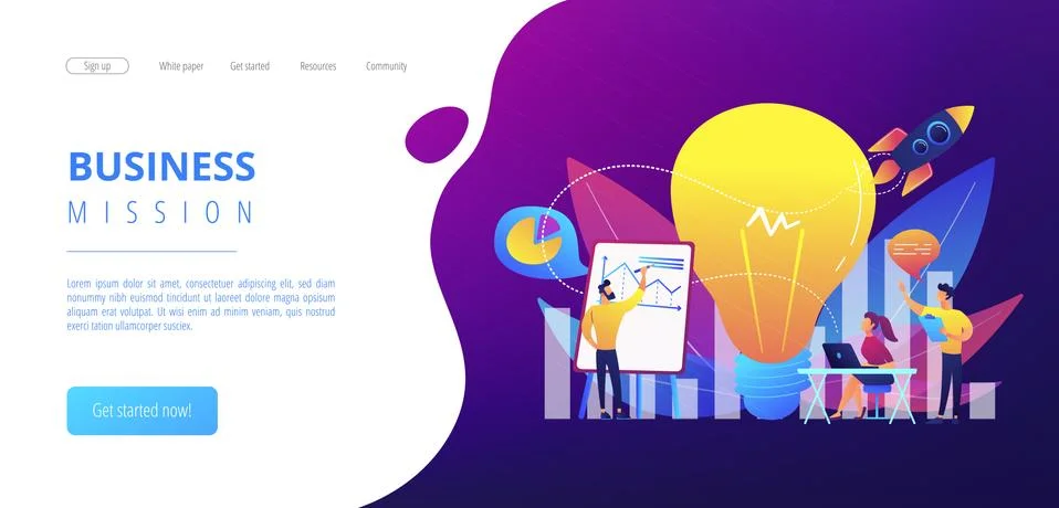 Vision statement concept landing page. Illustrazione stock