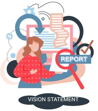 Vision statement, description of main business idea, business format, advantage Stock Illustration