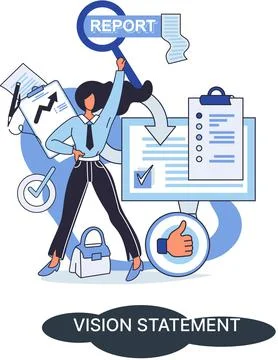 Vision statement, description of main business idea, business format, advantage Stock Illustration