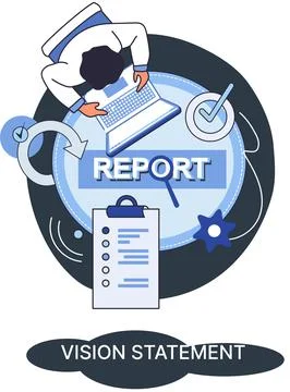 Vision statement, description of main business idea, business format, advantage Stock Illustration