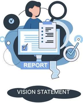 Vision statement, description of main business idea, business format, advantage Stock Illustration