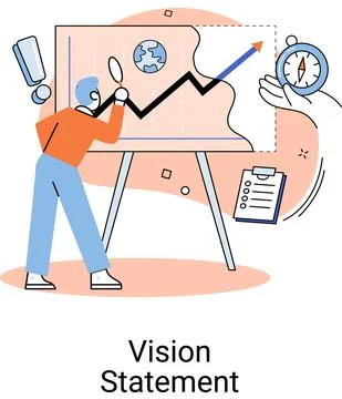 Vision statement, description of main business idea, business format, advantage Stock Illustration