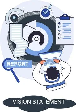 Vision statement, description of main business idea format, goals, achievements Stock Illustration