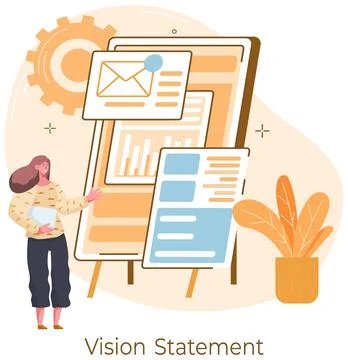 Vision statement landing page template, business and company mission, business Stock Illustration