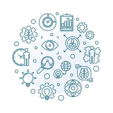 Vision Statement vector round outline illustration Stock Illustration