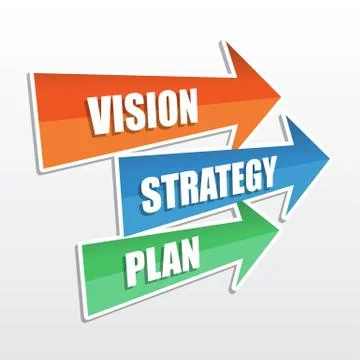 Vision, strategy, plan in arrows, flat design Stock Illustration