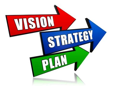 Vision, strategy, plan in arrows Stock Illustration
