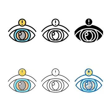 Vision stroke color set icon vector Stock Illustration