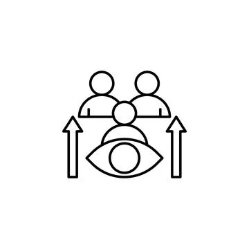 Vision teamwork up arrow icon. Element of business motivation line icon Stock Illustration