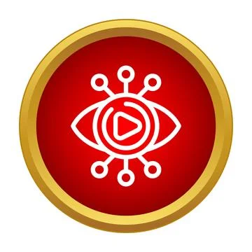 Vision technology icon showing video content monitoring Stock Illustration