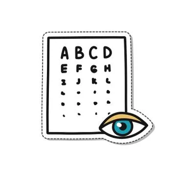 Vision test doodle icon, vector illustration Stock Illustration