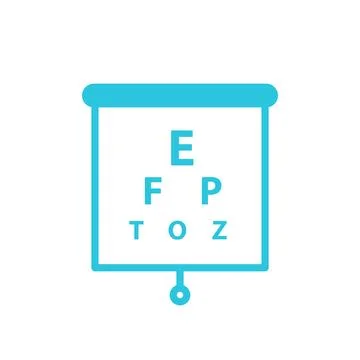 Vision test icon. Isolated on white background. From blue icon set Stock Illustration