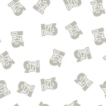 Vision test ophthalmology glyph vector seamless pattern 스톡 일러스트