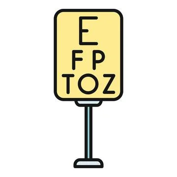 Vision test snellen eye chart checking eyesight Stock Illustration