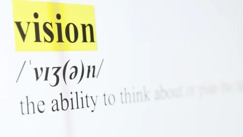 Vision Text Macro Shot Highlighted in Yellow Color On Computer Screen Stock Footage 123224537