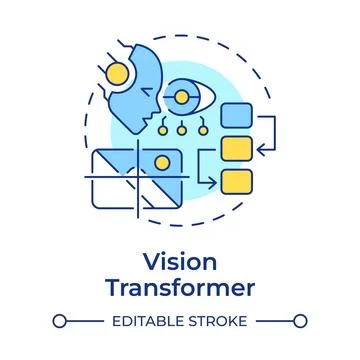 Vision transformer multi color concept icon Stock Illustration