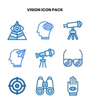 Vision Two Colour Collection Icons Pack イラスト素材