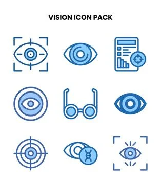 Vision Two Colour Icons Pack 스톡 일러스트