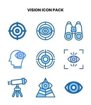 Vision Two Colour Icons Pack Stock Illustration