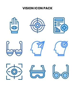 Vision Two Colour Scalable Icons Pack Stock Illustration