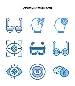Vision Two Colour Scalable Icons Pack Stock Illustration