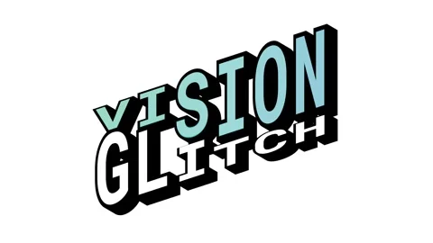 VISION vs GLITCH, 3D Text Animation in Isometric View with Opposite Word Motion Stock Footage 314264191