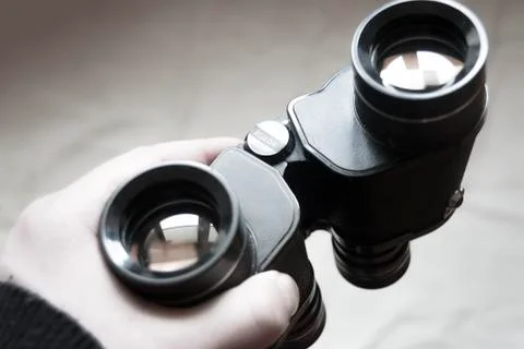 Vision word on binoculars Stock Photos