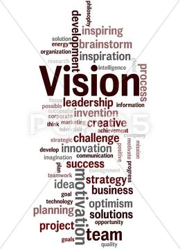 Vision, word cloud concept Stock Illustration