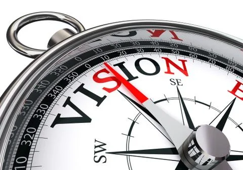 Vision word on concept compass Stock Illustration